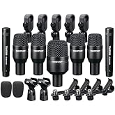 TAKSTAR Drum Microphone Kit, 7 Piece Drum Instrument Mic for Performing and Recording - Professional Condenser Mic for Kick, Snare, Rack Toms, Floor Toms, and Congas