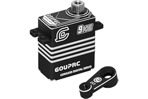 GOUP RC GOUPRC 9KG All Metal Coreless Digital Servo with 25T RC Horn for 1/18 TRX-4 TRX-6 SCX10 III RC Crawler Car Upgrade Servo Parts (Black)
