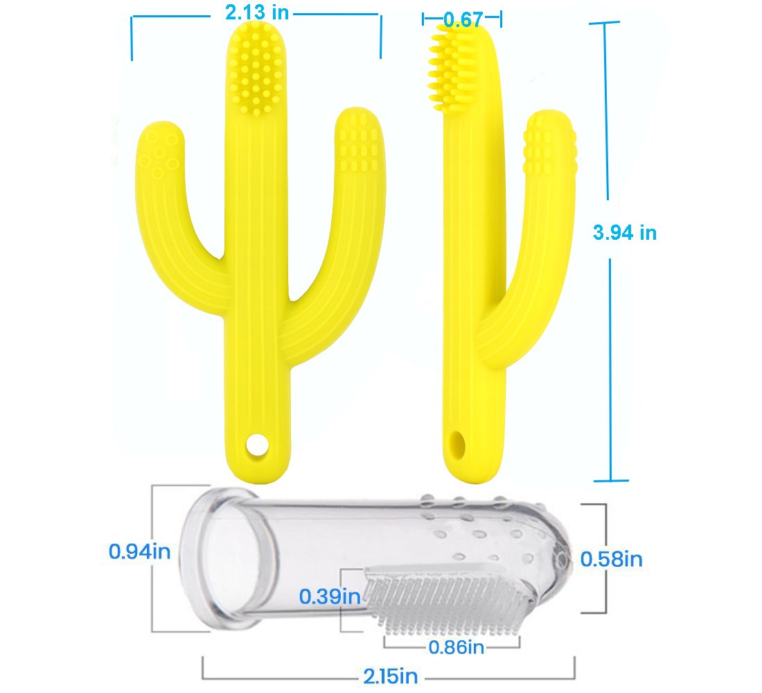 OUZIFISH Baby Infant Training Toothbrush and Teether,Finger Toothbrush