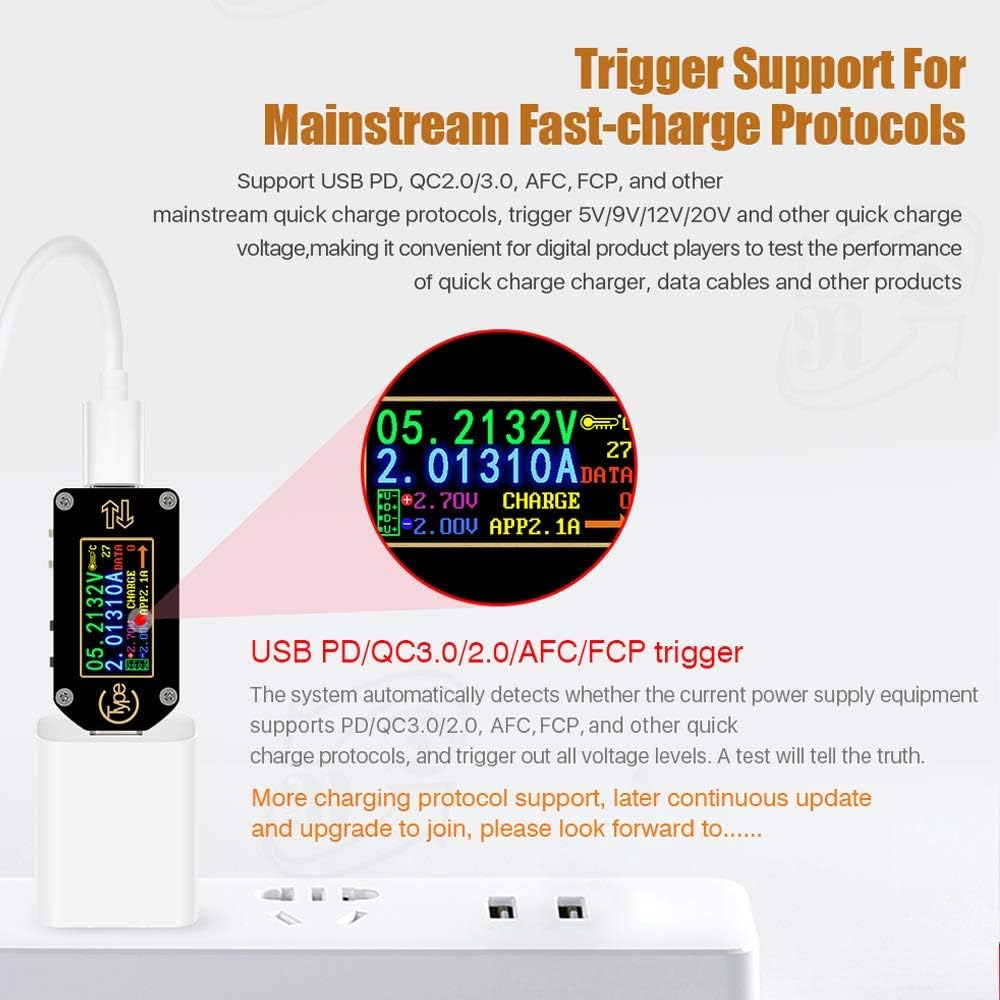 Misuratore di tensione, ampere e livello di carica per porta USB con