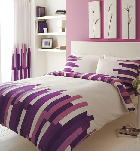 Purple King Size Duvet Set With Matching Curtains Amazon Co Uk