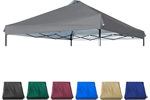 JANCANOPY 10x10 Canopy Replacement Top with Air Vent Silver Coated for Straight Leg Canopy Frame, (Dark Grey)