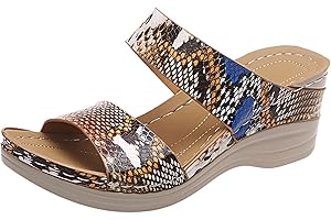 Eduavar Orthopedic Sandals for Women, Women Walking Slippers with Arch Support Leopard Anti-Slip Comfortable Sandals