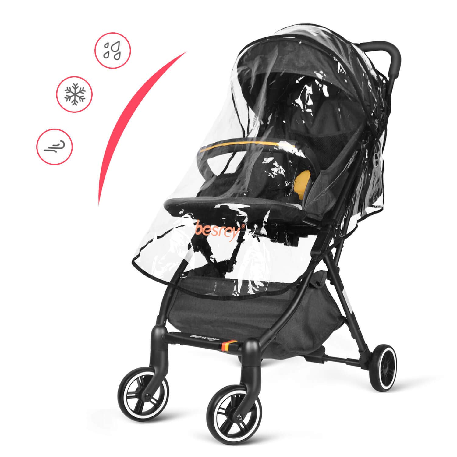 besrey airplane stroller recline