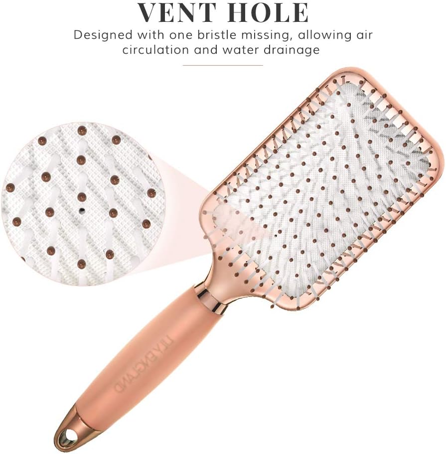 Paddle Hair Brush Women with Easy Grip Gel Handle, Paddle Brush for Blow Drying Detangling, & Straightening - Image 4