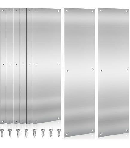 2-Pack Stainless Steel Door Push Plate – 16x8 Brushed Kick Plate With 12 Screws For Interior/Exterior Doors, Scratch & Scuff Protector 2-Pack Stainless Steel Door Push Plate – 16x8 Brushed Kick Plate With 12 Screws For Interior/Exterior Doors, Scratch & Scuff Protector