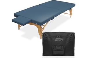 Saloniture Portable Physical Therapy Massage Table - Low to Ground Stretching Treatment Mat Platform - Blue