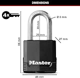 Master Lock Heavy Duty Padlock Security Level 8 Outdoor Keyed Laminated Steel view 5