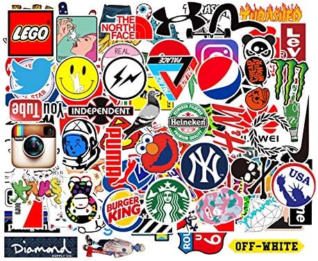 SOOKi 100pcs LOGO Sticker Anime Cute Decals Stickers Gifts for Children to Laptop Suitcase Guitar Fridge Bicycle Car