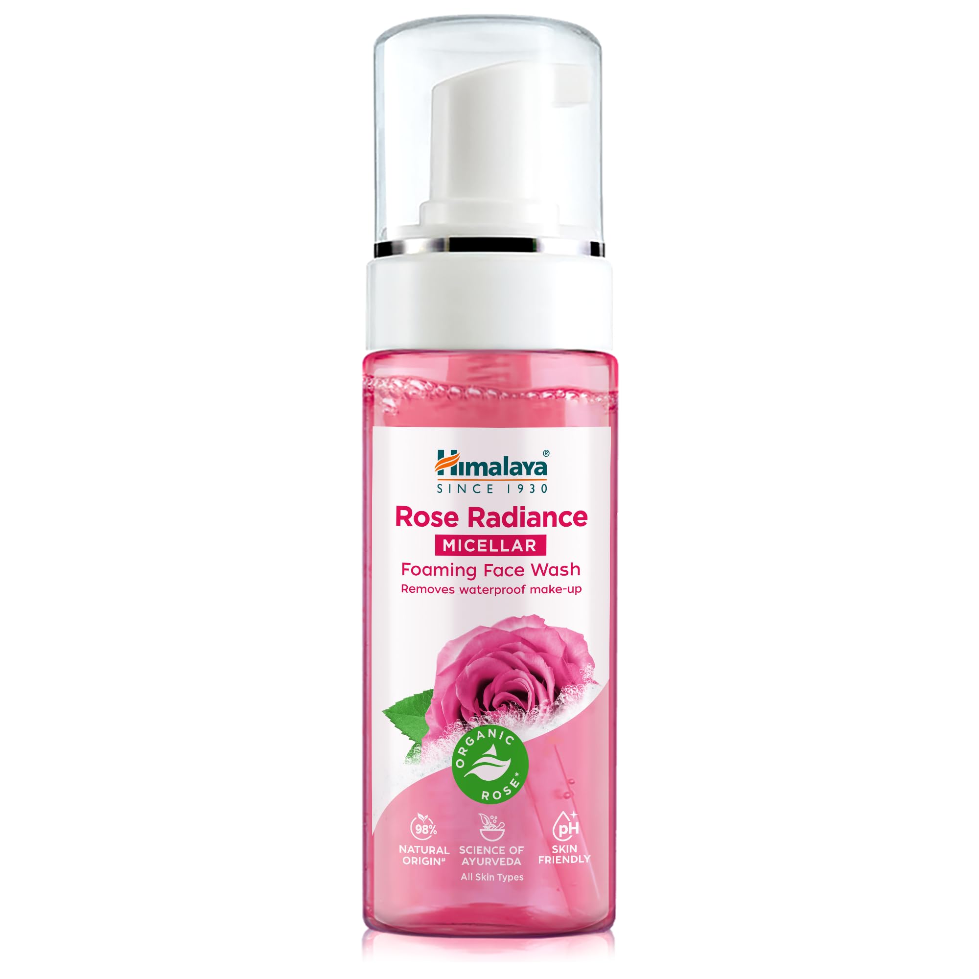 Himalaya Rose Radiance Micellar Foaming Face Wash, Removes Waterproof Make-up, 150ml
