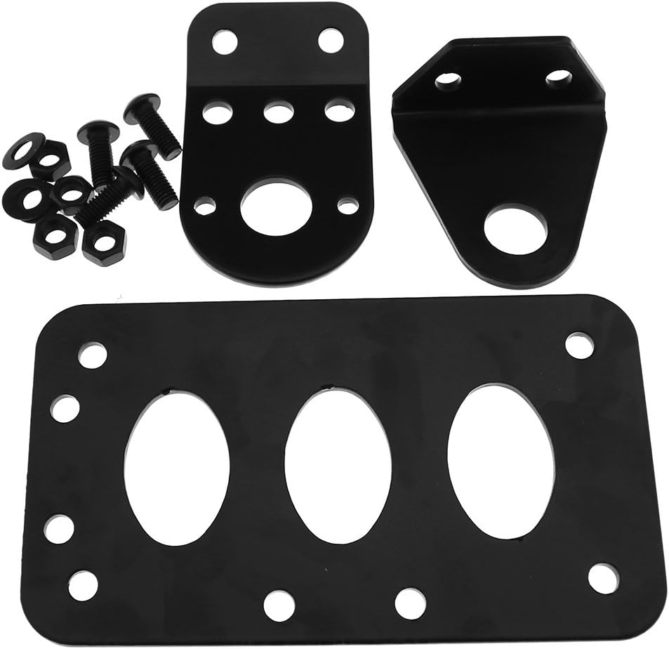 OTOTEC Moto Side Mount Tail Light License Plate Bracket Iron, Black