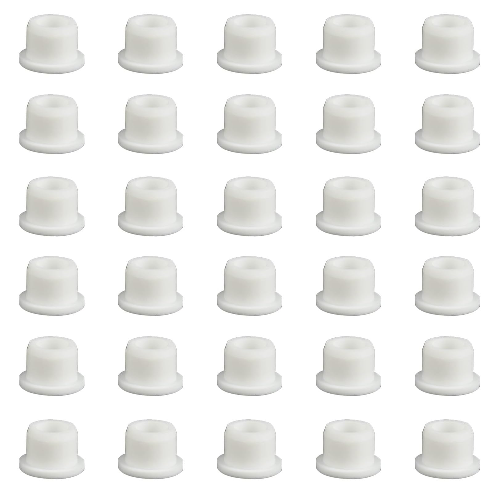 Leliafleury 30Pcs Silicone Drain Stopper 16mm Round Hole Plugs White Silicone Plugs for Bottle Furniture Cabinet Drain Hole