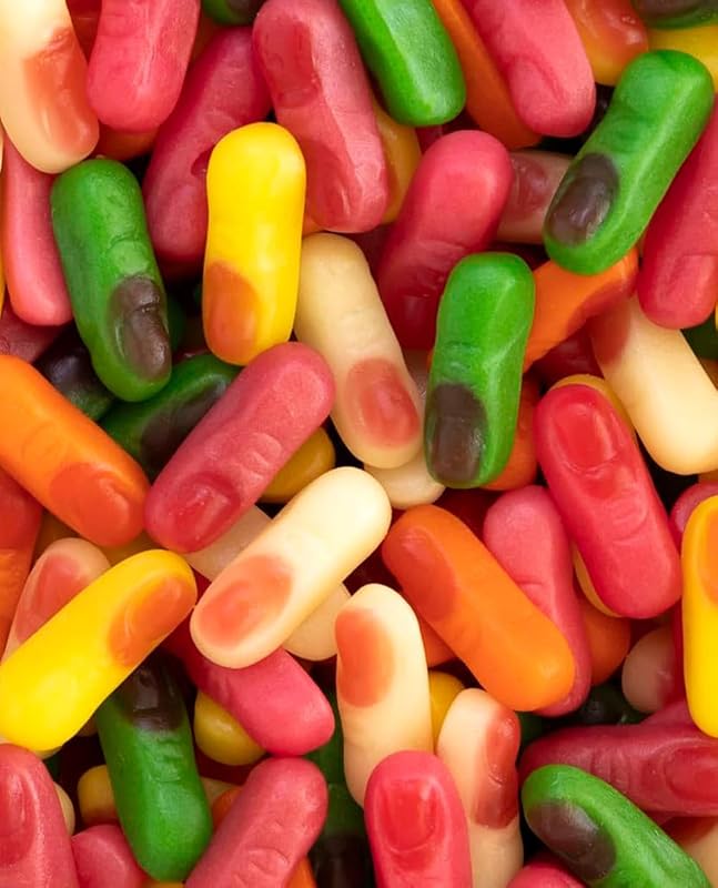 Golosinas. Mini Dedos sabor frambuesa. Colores surtidos: blanco, amarillo, naranja, verde y rosa. Bolsa de 1 kg. — foto 5 de 6