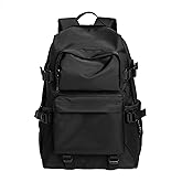 Mirove Men's Carry On Travel Backpack - 13 Inch Laptop Compartment, Large Capacity Waterproof Black Bag for Outdoor Hiking