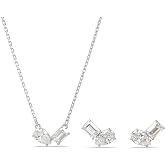 Swarovski Mesmera set, Pear cut, Octagon cut, White, Rose gold-tone finish