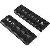 2pcs Quick Release Plate Tripod Mounting Plate for Camera Mount with 1/4 3/8 inch Screws Manfrotto MVH500AH 501HDV MVH502AH 503HDV 504 701HDV MH055M0-Q5 Innorel f60 Miliboo MYT802 RC5