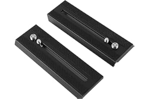 TOSICAM 2pcs Quick Release Plate Tripod Mounting Plate for Camera Mount with 1/4 3/8 inch Screws Manfrotto MVH500AH 501HDV MVH502AH 503HDV 504 701HDV MH055M0-Q5 Innorel f60 Miliboo MYT802 RC5