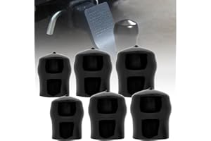 WOSITE 6-Pack Trailer Hitch Ball Covers, 1-7/8",2",2-5/16" Towing Ball Dustproof Antirust Protective Caps, fit SUV Trucks RV Boat Caravan Trailer Ball & More Accessories (Black)