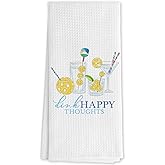 DNEULYR Cocktail Pickleball Kitchen Towels, Gifts for Pickleball Lovers Decorative Hand Towels, Cocktail Lover Gifts Dish Tea Towels for Kitchen Bar Cart Decor, 16x24 Inch
