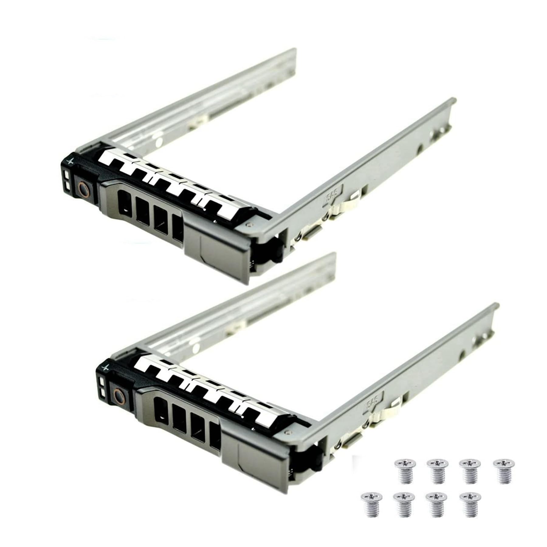 2-Pack 2.5" SAS SATA Hard Drive Tray Caddy 8FKXC/08FKXC for Dell PowerEdge R630 R730 R730XD T630 R430 T430 PowerVault MD1420 MD3420 series, Compatible with