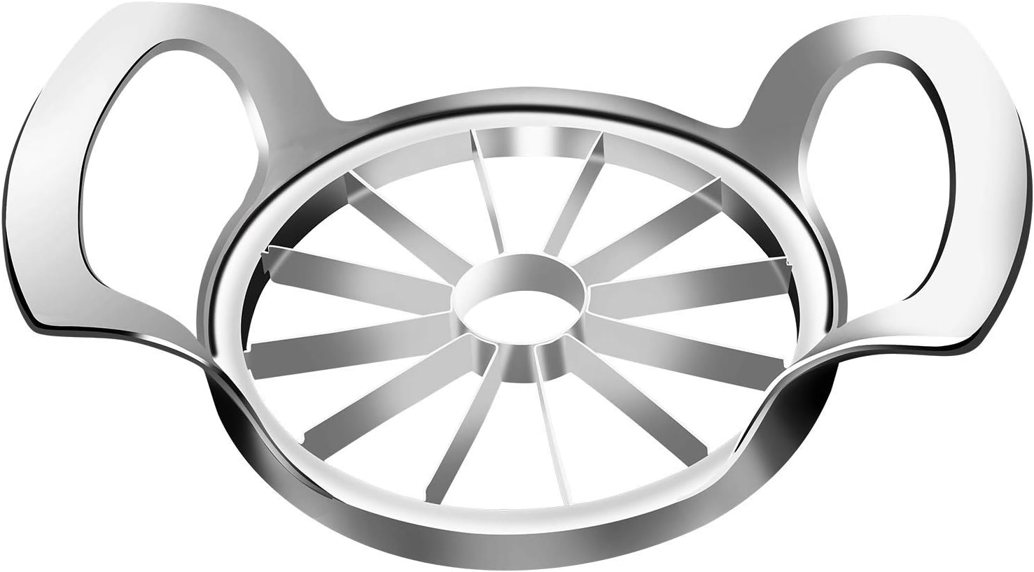 Apple Slicer, 12-Blade Extra Large Apple Corer, Stainless Steel Ultra-Sharp Apple Cutter, Pitter, Wedger. Upgraded Version Apple Corer Peeler Designed for Up to 4 Inches Apples
