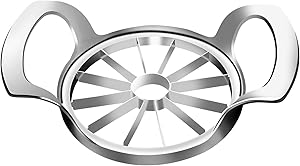 Apple Slicer, 12-Blade Extra Large Apple Corer, Stainless Steel Ultra-Sharp Apple Cutter, Pitter, Wedger. Upgraded Version Apple Corer Peeler Designed for Up to 4 Inches Apples