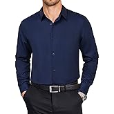 COOFANDY Mens Dress Shirts Long Sleeve Plaid Button Down Shirt Business Casual Stretch Shirts with Pocket