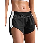 Fisoew Womens Striped Track Shorts High Waisted Dolphin Workout Running Athletic Sweat Shorts