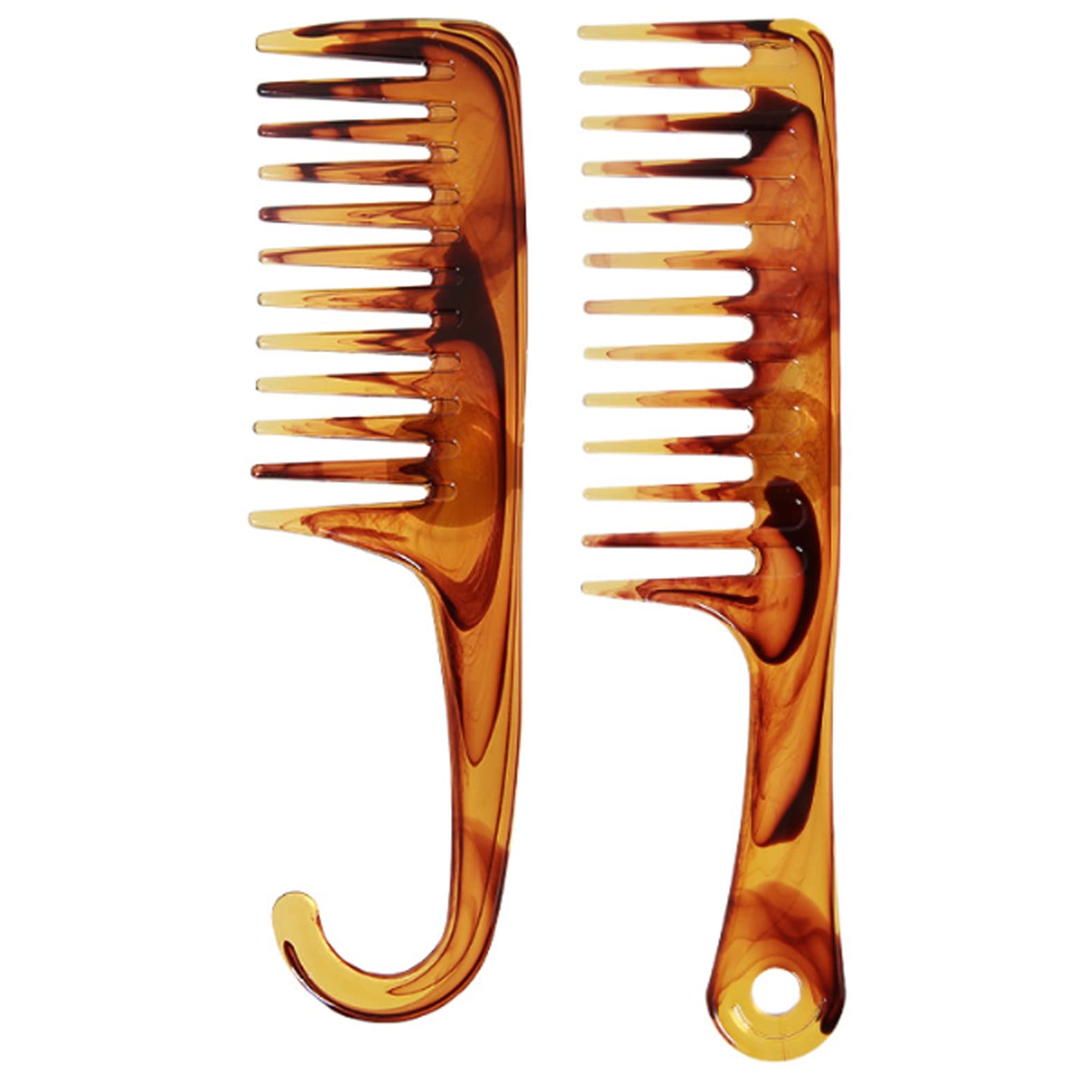 Amber Color Wide Tooth Hair Comb, Large Hair Detangling Shower Shampoo Comb Hairdressing Hair Styling Comb Designed for Curly Hair or Long Wet Hair (ZKABN40)