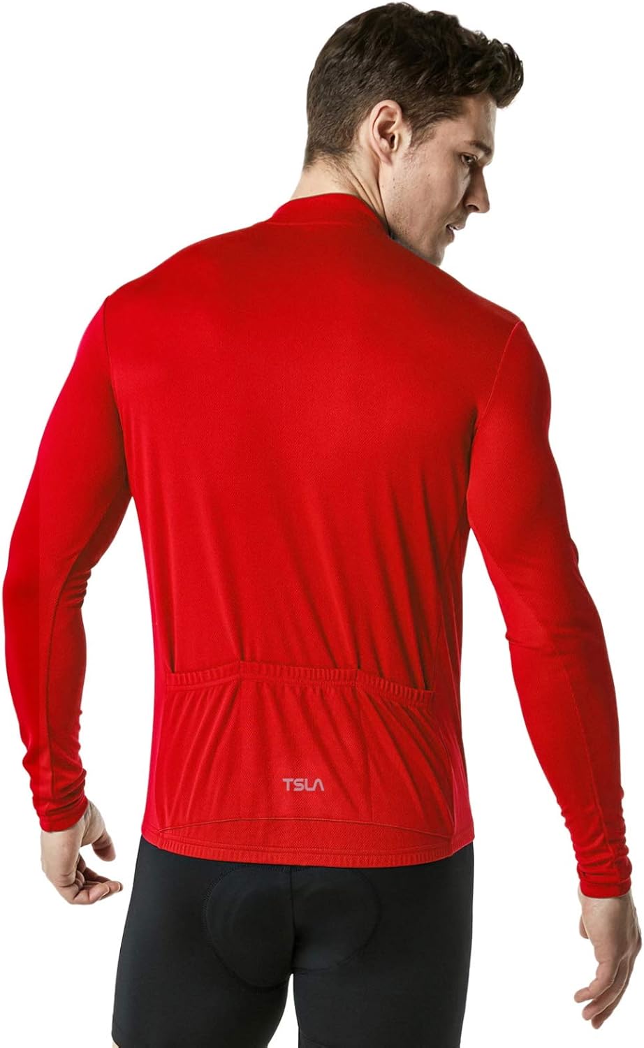 TSLA Men's Long Sleeve Bike Cycling Jersey, Quick Dry Breathable Reflective Biking Shirts with 3 Rear Pockets : Clothing