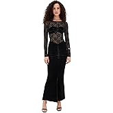 BARDOT Women's Helenie Velour Lace Maxi Dress