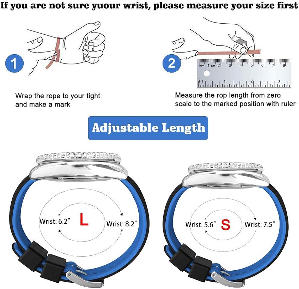 Ritche Silicone Watch Bands 18mm 19mm 20mm 21mm 22mm 23mm 24mm Quick Release Rubber Watch Bands for Men | 