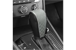Stacool Leather Gear Shift Cover Diamond Embroidery Design,Durable Shift Knob Cover for Shift Lever Protection,Universal Car Gear Shift Cover Car Accessory Suitable for Cars,Trucks,SUVs (Dark Gray)