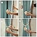 Anjee 2 Pack Curtain Tiebacks, Hand Knitting Cotton Rope Holdbacks for Window Curtain Tie Backs Indoor Outdoor Drapes Pull Backs Ties Drapery Knot Ball Ropes Holders Rural Decorative,1 Pair Beige