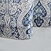 jinchan Damask Printed Curtains for Bedroom Drapes Vintage Linen Blend Medallion Curtain Panels Window Treatments for Living Room 2 Panels 63 Inch Long Blue
