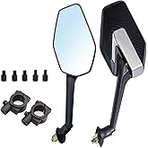 Mamiko 8MM Motorcycle Mirrors Universal for 7/8"Handlebars Bike Mirror Compatible with ATV Snowmobile Scooter Moped Dirt Bike Sportsman - gray line