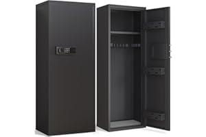 Silkight 10-12 Gun Safe with LCD Screen and Silent Mode, Unassembled Gun Safe for Home Rifle and Pistols, Gun Safes for for R