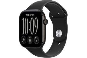 Apple Watch Series 12 GPS 46mm Smartwatch | Black Aluminum Case, Black Sport Band - M/L. Health + Fitness + Sleep Tracking, Heart Rate, Safety$449.00