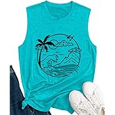 Here Comes The Sun Tank Tops Women Sunshine Graphic Sleeveless Vintage Travel Vacation Tops Summer Beach Shirts