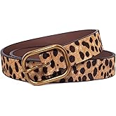 JIEDE Womens Belts Leopard Print Belt for Women Genuine Suede Leather Waist Belts for Jeans