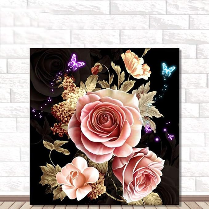 Rameng- Pintura Diamante Flor de Punto de Cruz Diamante Bordado ...
