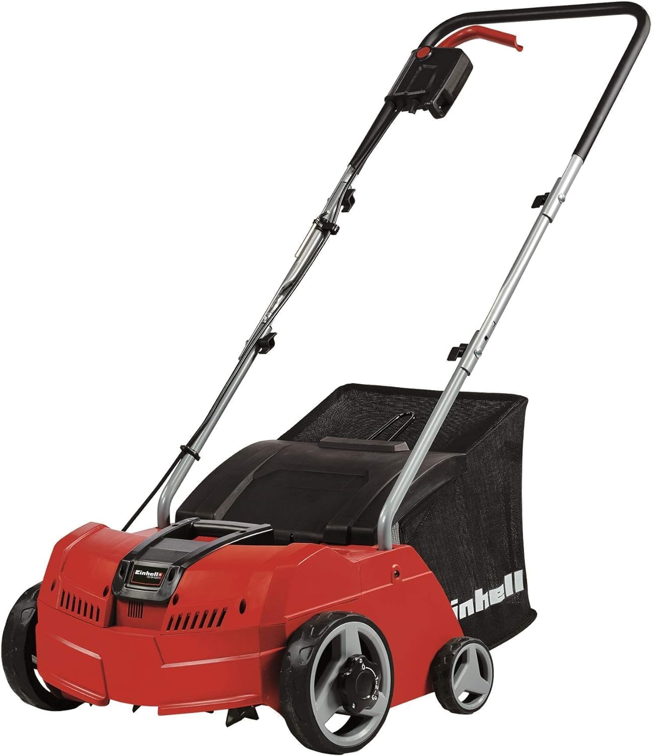 Einhell GC-SA 1231 Electrical Scarifier/Aerator (1200W, 31cm Work. Width, up to 9mm op. Depth), fold. Handlebar, 28L Catch Bag, incl. Aerator Cylinder