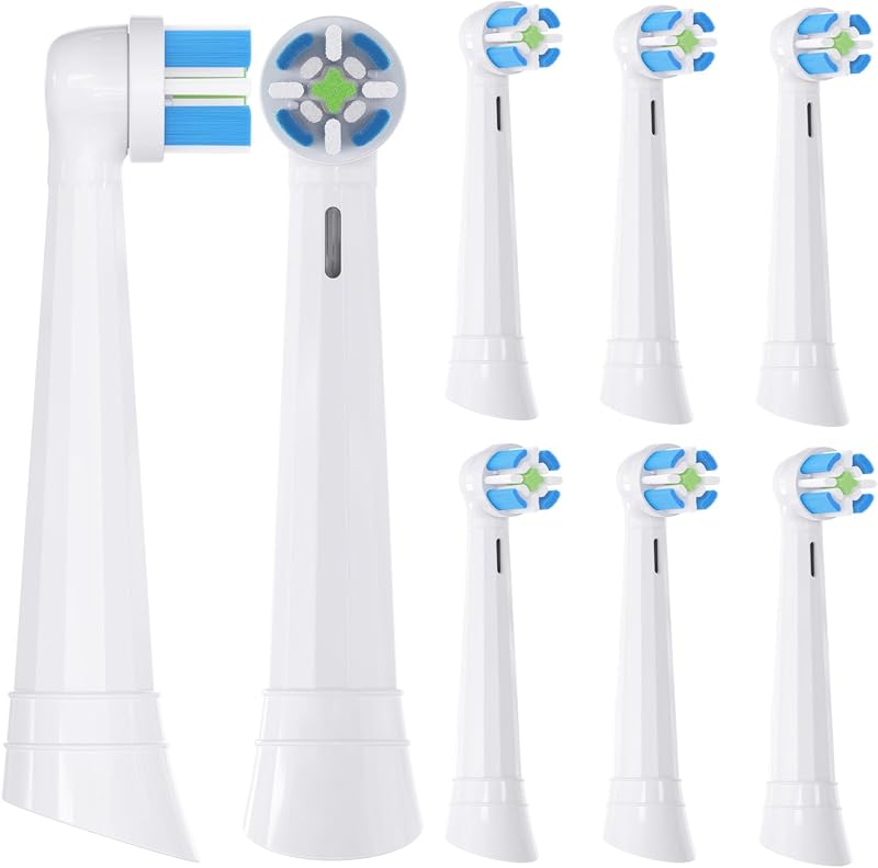 Compatível com as cabeças de substituição da escova de dentes Oral-B IO IO 3/4/5/6/7/8/9/10 Ultimate Clean Electric Brush, para escova elétrica Oral-B iO, conjunto de 10 (Branco, Médio)