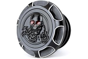 FIASRAC Fuel Gas Tank Oil Cap Aluminum CNC Motorcycle Black Fuel Gas Cap Compatible with Harley Dyna Sportster XL 883 1200 X48