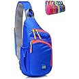 Peicees Small Sling Backpack Waterproof Unisex Shoulder Bag Chest Crossbody Daypack