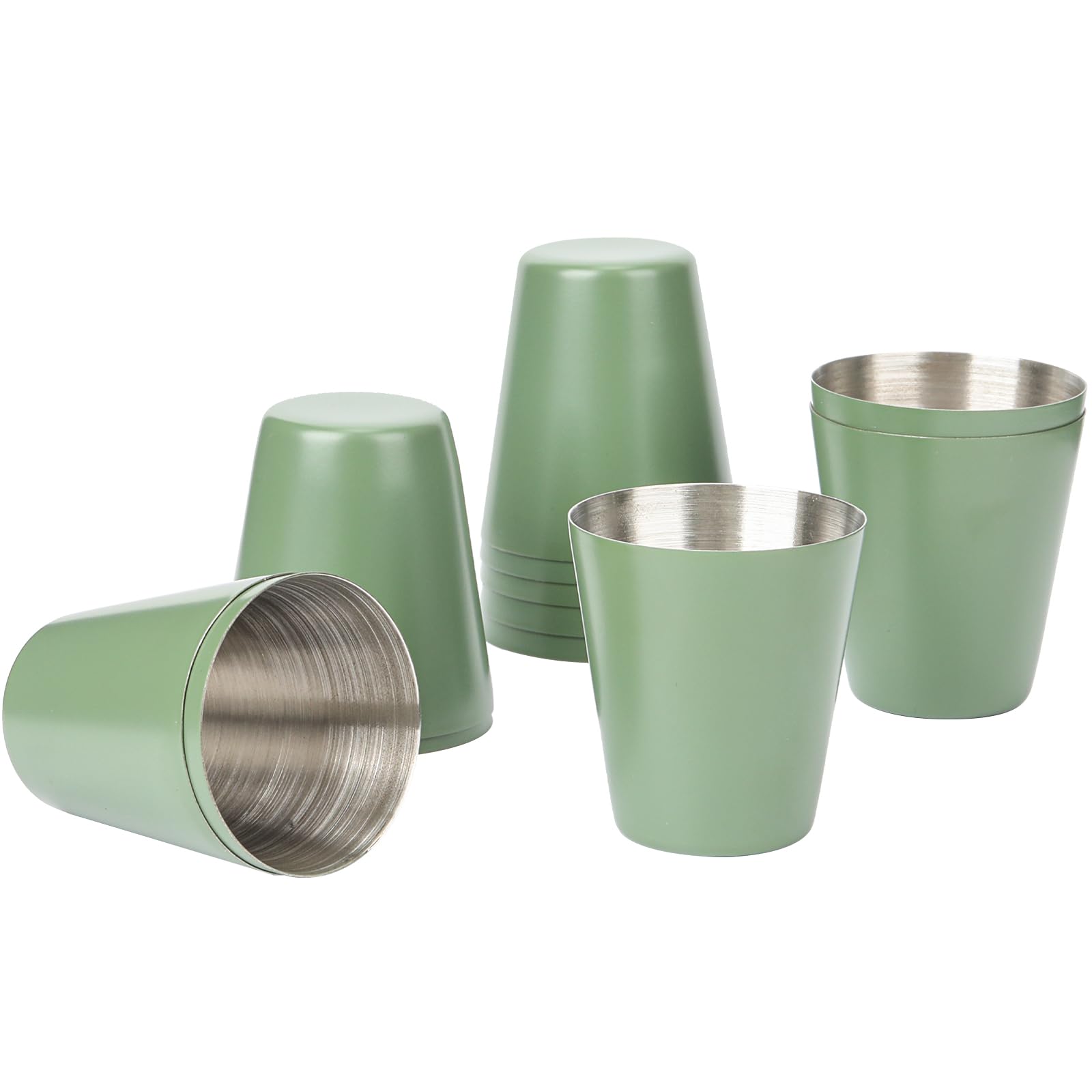 Photo 1 of 12 Pack Metal Shot Glasses 1oz Green Shot Glasses pool Shot Glass Set Of 12 Sage Green Cups Stainless Steel Shot Glasses Small For Bar Party Cocktail Restaurant Barware Gift (1.5 Inch)