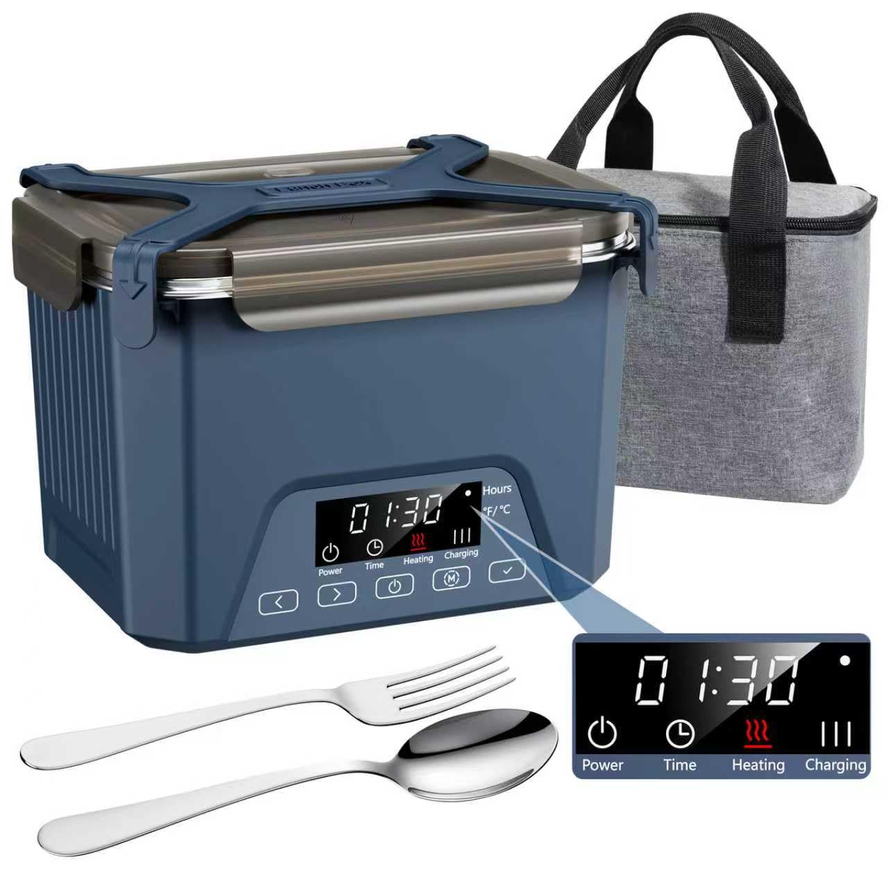 Photo 1 of *Untested*
Cordless Electric Lunch Box, 1.2L Self Heating Lunch Box Battery Powered with Automatic Heating, BPA Free, Meal Prep Friendly (Blue)
