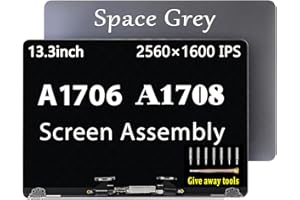 GBOLE A1706 A1708 LCD Screen Replacement kit for MacBook Pro Retina A1706 A1708 Late 2016 Mid 2017 Full LCD LED Screen Assembly Display EMC 3071 EMC 3163 EMC 3164 MLH12 MNQF2 MPXV2LL/A (Space Grey)