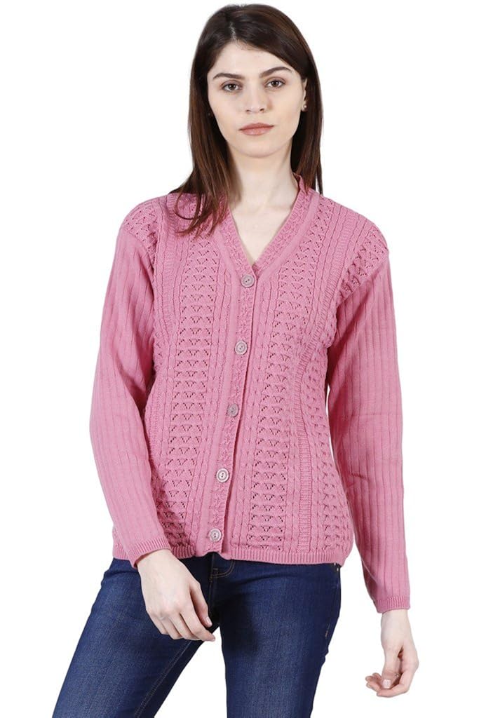 urban studio women's full sleeve woolen sweater(xx-large,light pink)