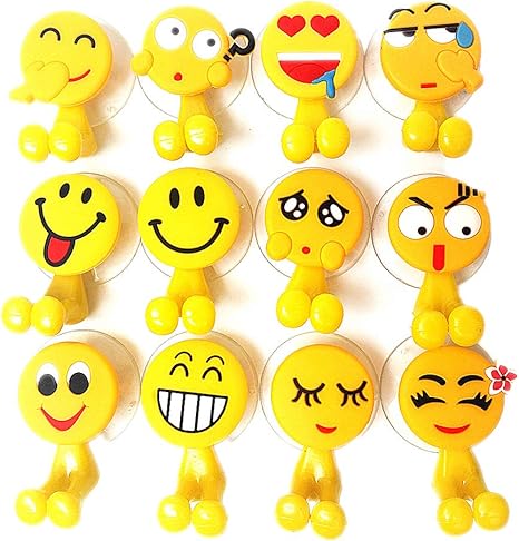 Amazon 洗面用品歯ブラシホルダー壁マウントされ かわいい絵文字歯ブラシホルダー吸盤ミラー シャワー も使用でき ホームとバスルームの装飾 アクセサリーオーガナイザー 12セット 歯ブラシスタンド ホーム キッチン オンライン通販